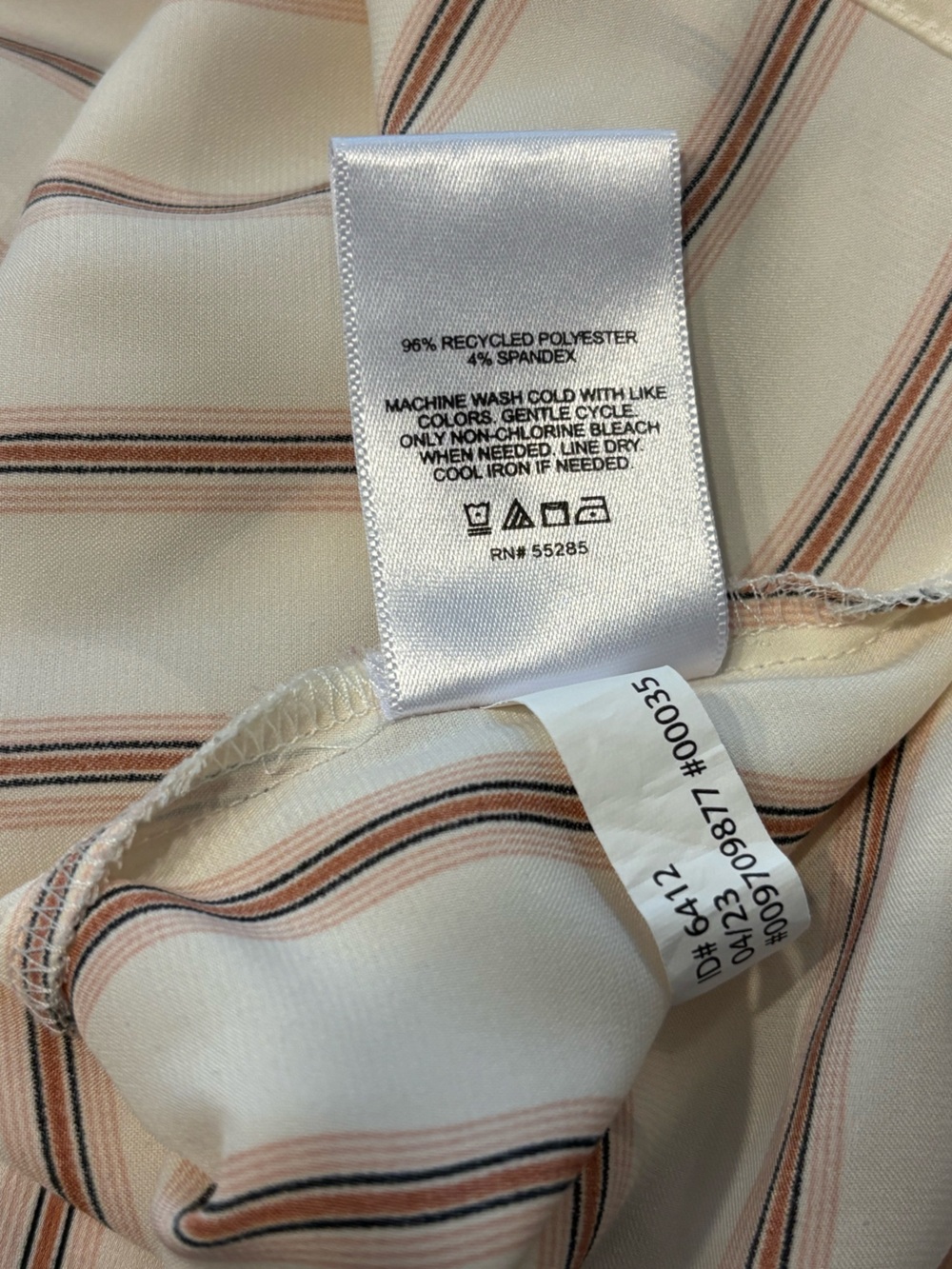 Express Women’s Relaxed Portofino Cream/Pink Striped Button Up Blouse Shirt M - Picture 5 of 7